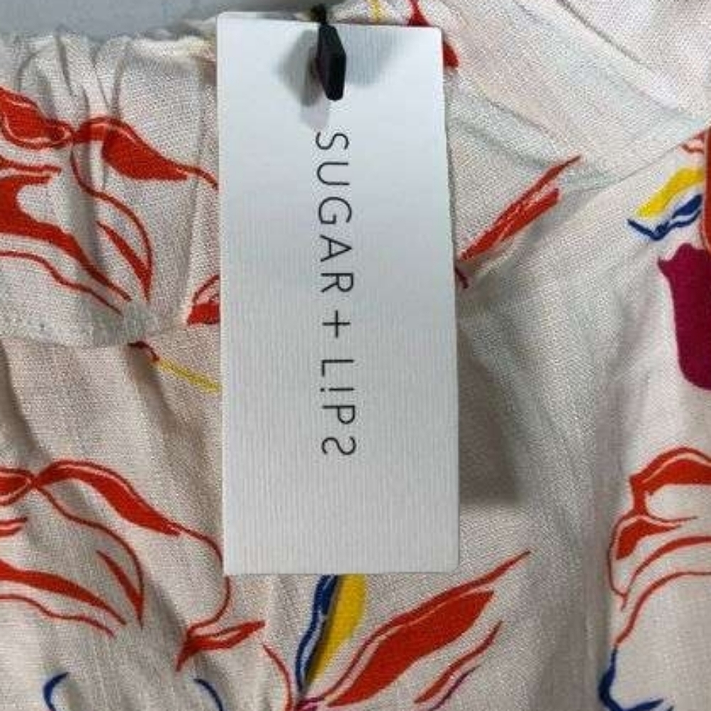 NWT Sugar + Lips Electric Ways Ruffle Trim Milo Midi Floral Tank Dress sz M - Picture 4 of 5